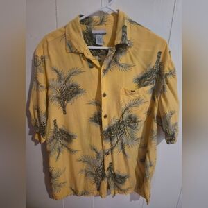Mens Breakwater Yellow Palm Tree Print Men's Shirt